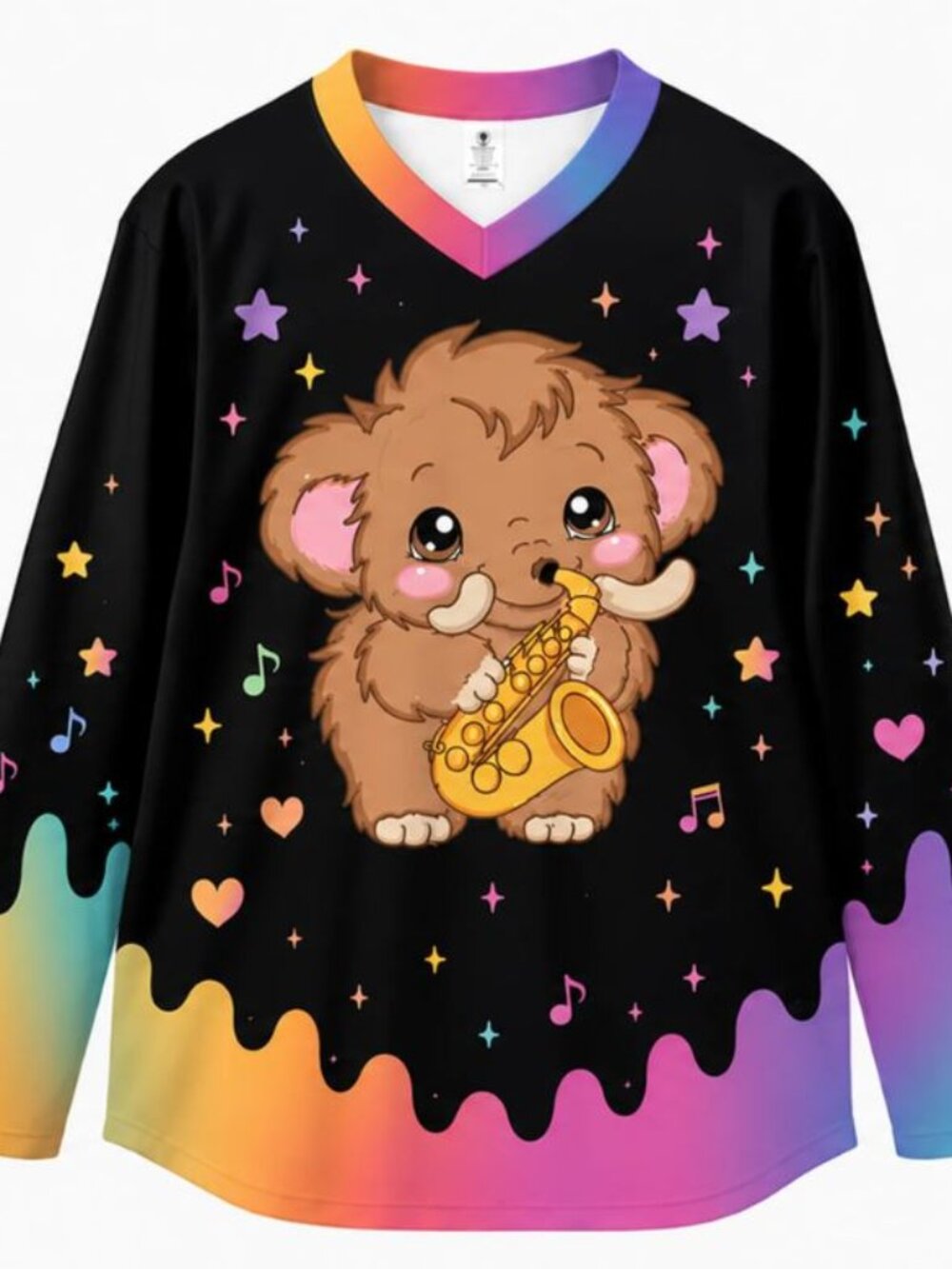 Say Wooli Griz Yeah Kawaii Mammoth Rainbow Hockey Jersey EDM
